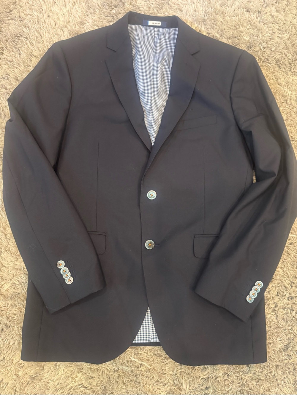 Paul Betenly Men's navy Two-Button Blazer - Classic Tailored Fit